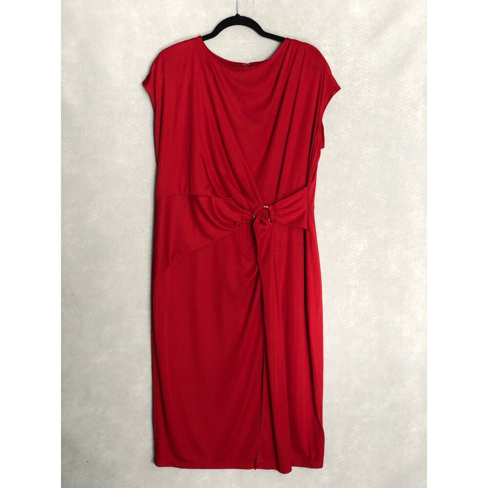 Lauren Ralph Lauren Gervas Short Sleeve Dress Red Women's Size 16 NEW